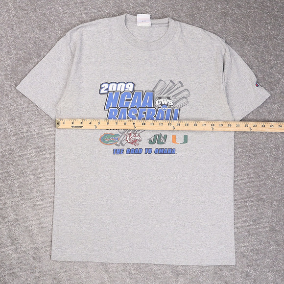 2009 NCAA Baseball USA Sports Large Gray Short Sleeve T-Shirt - Picture 4 of 9